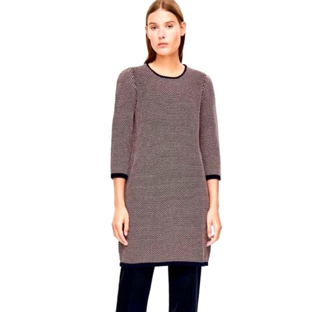 Cos - Navy and Pink knit cotton sweater dress